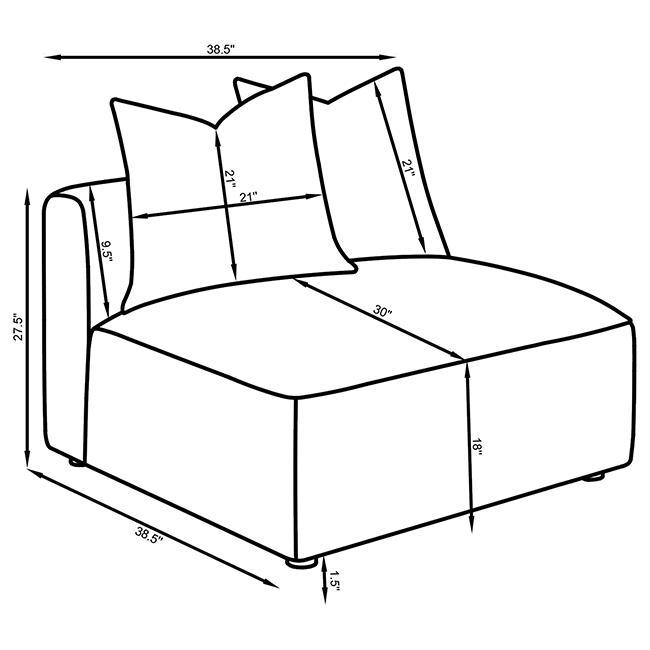 Jennifer - Upholstered Armless Chair - Gray