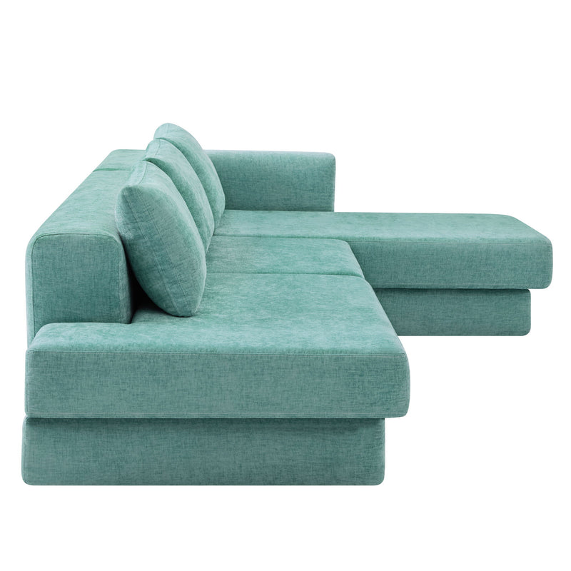 L-Shaped Modular Sofa With Double Layer Cushion