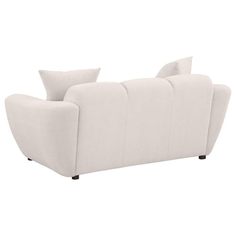 Destino - Chenille Upholstered Splayed Arm Loveseat - Greige