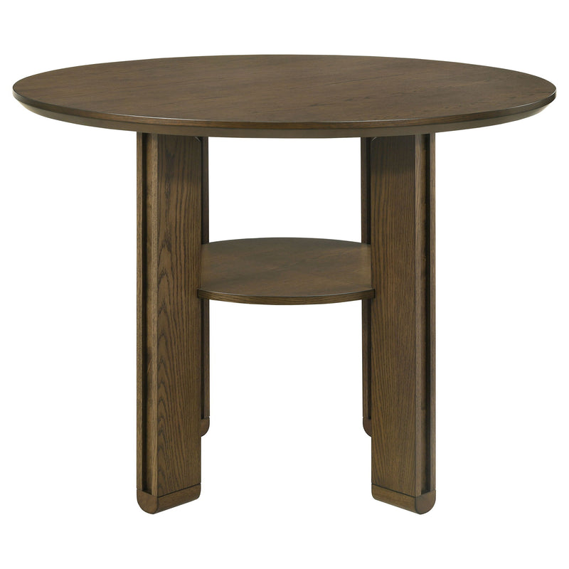 Crispin - 5 Piece Counter Height Dining Set With Upholstered Chairs - Brown