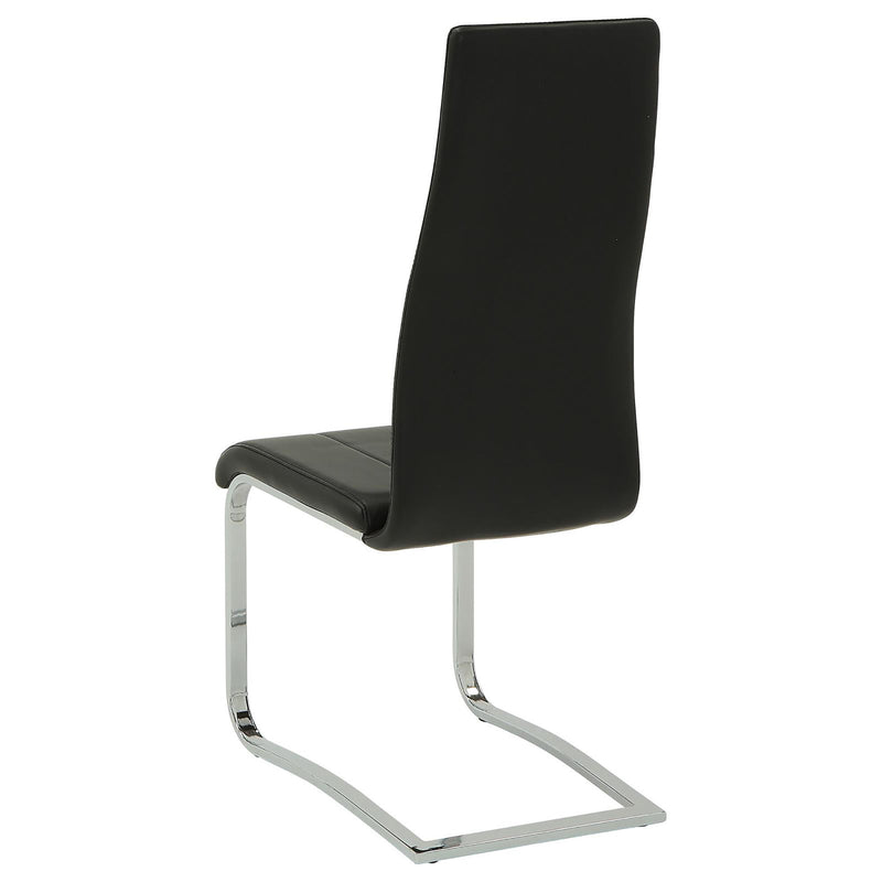 High Back Side Chairs Dining Chairs With Padded Upholstery (Set of 4) - Black