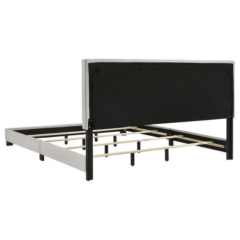 Dorian Fabric Upholstered Eastern King Panel Bed Cream