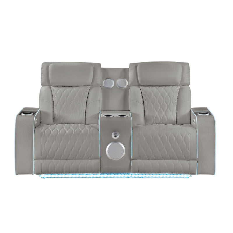 Electra - 3 Piece Power Reclining Sofa, Loveseat And Recliner Set With Power Headrests, Massage And LED Lighting
