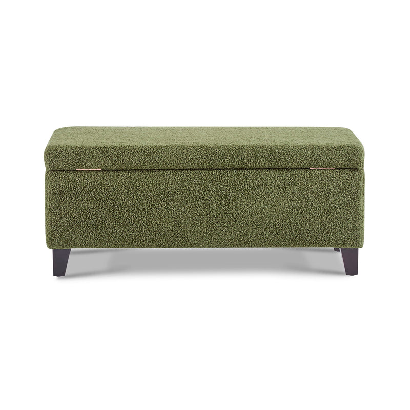 Storage Ottoman With Flip Top Lid - Retro Green