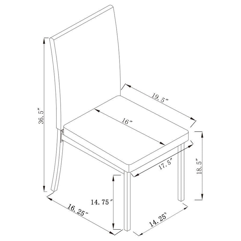 Garza - 5 Piece Rectangular Dining Table Set - Black