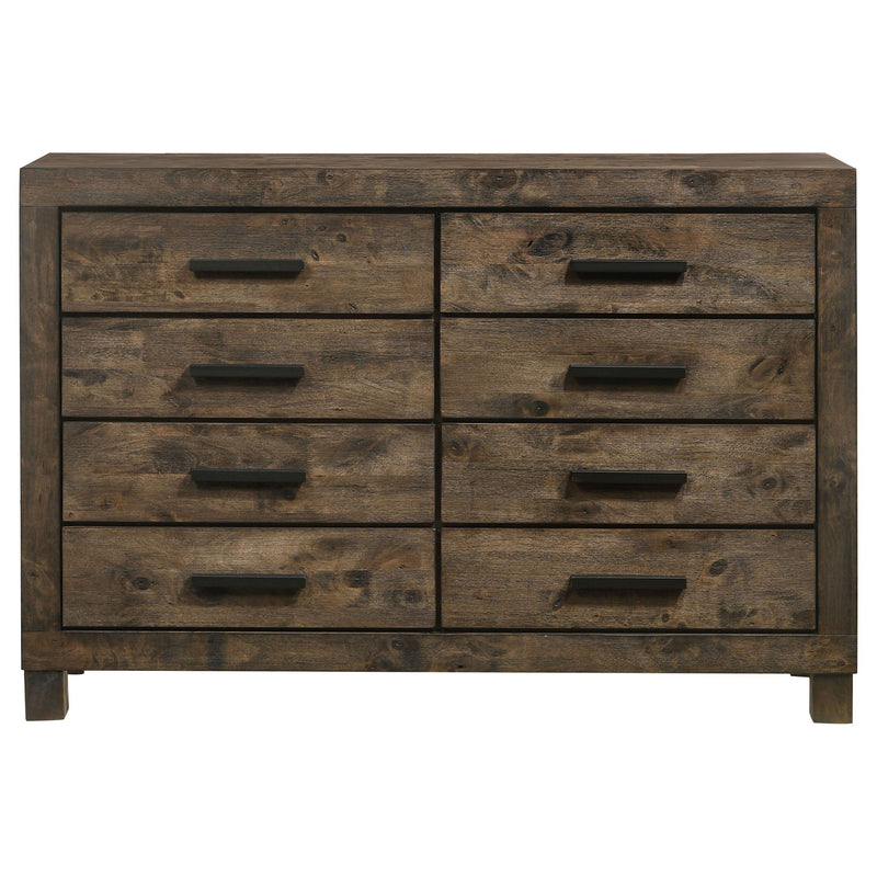 Bren - 8 Drawer Dresser With Pull Handles - Rustic