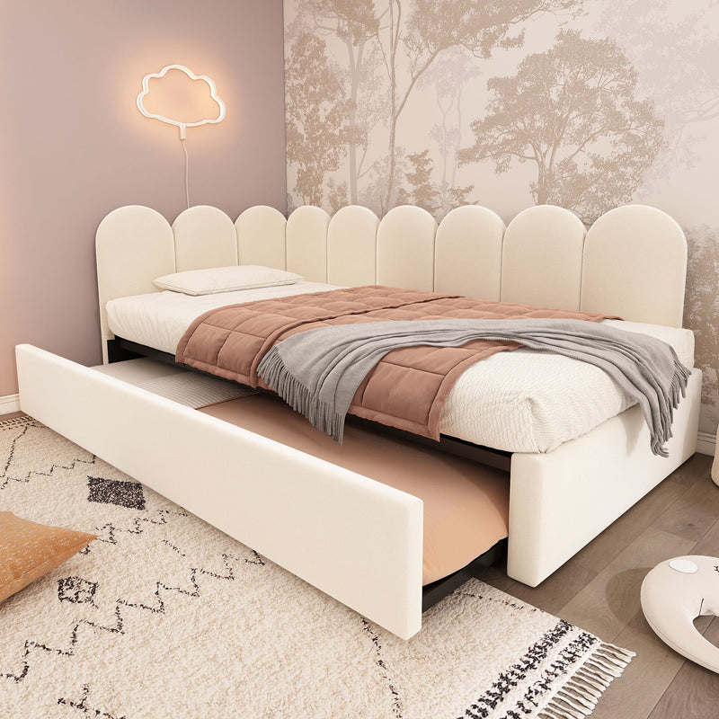 Upholstered Daybed With Metal Slatted Base