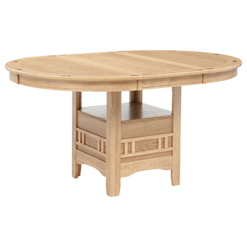 Davis - 5 Piece Oval Extension Leaf Dining Set With Pedestal Base - Light Oak