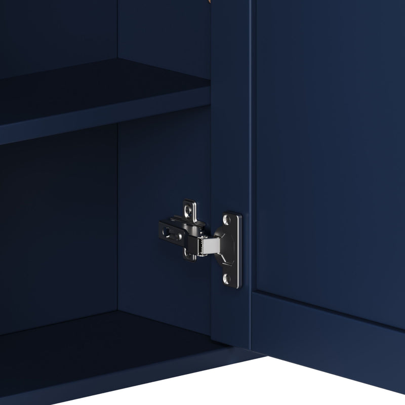 Bathroom Wall Storage Cabinet With Mirror And Adjustable Shelf, 6 Open Shelves