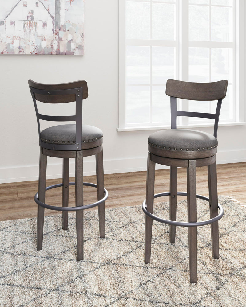 Caitbrook - Tall UPH Swivel Barstool - Gray