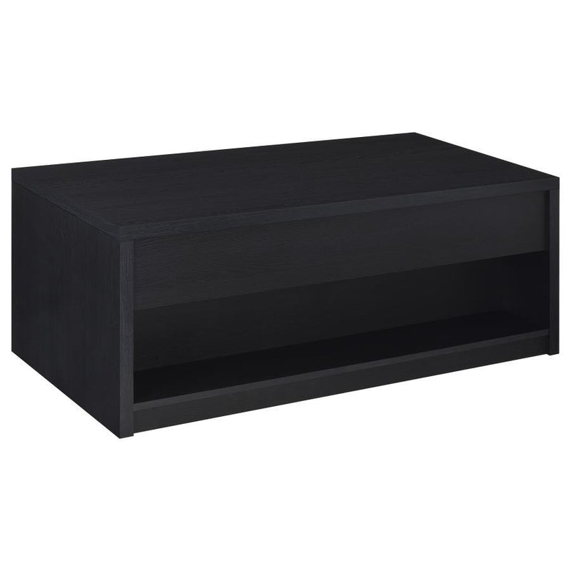 Knapp - Lift Top Cocktail Coffee Table With Dual Drawers - Black