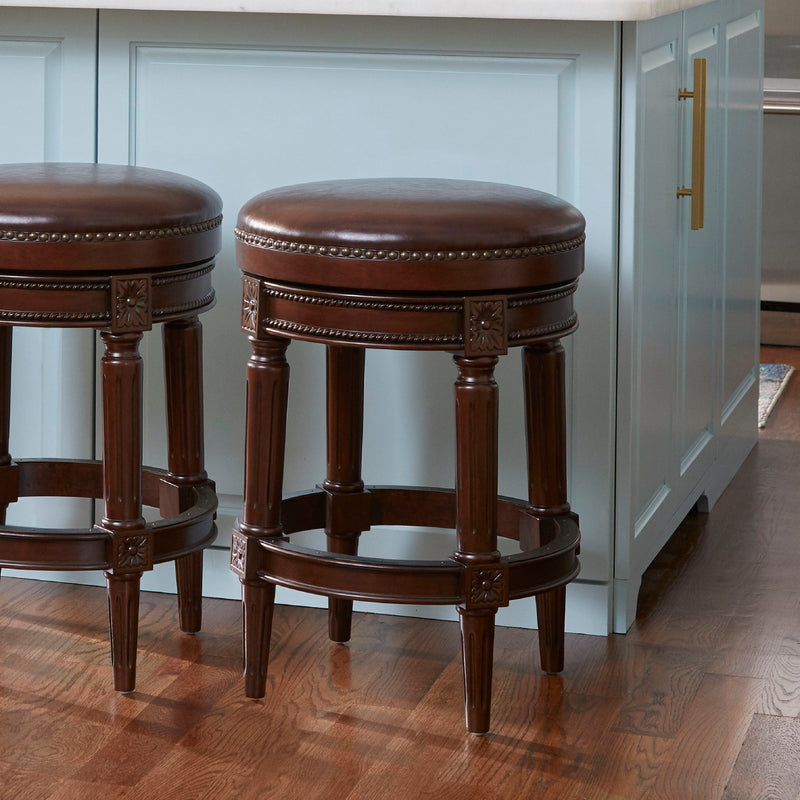 Rustic Elegance Backless Swivel Stool