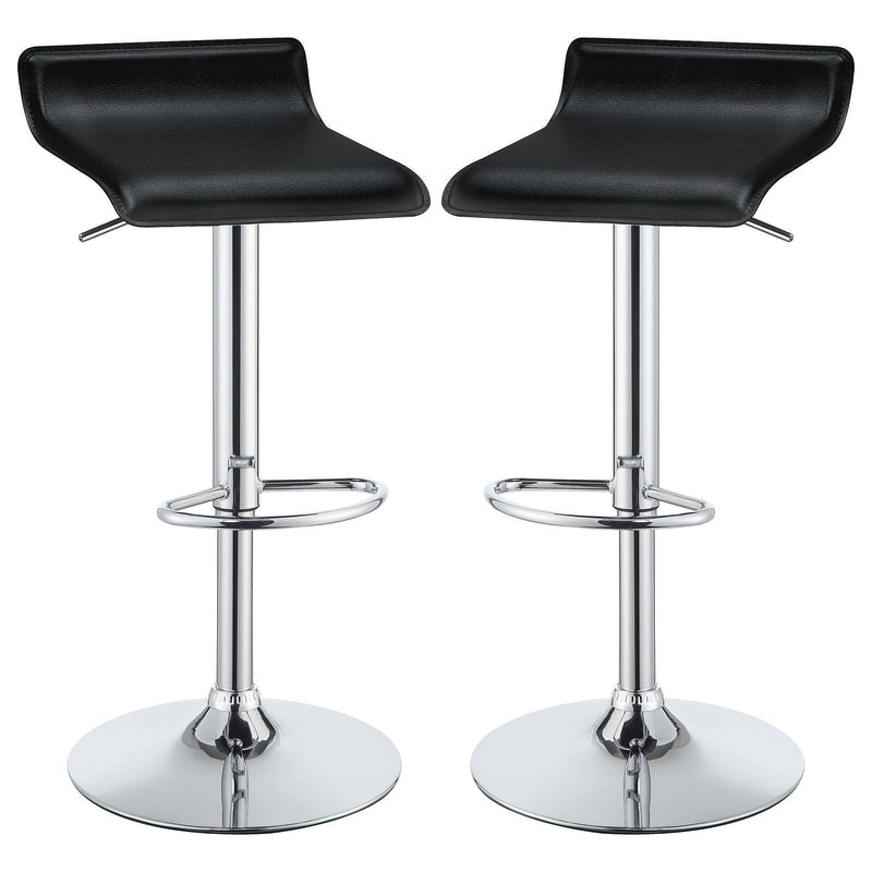 Bidwell Upholstered Adjustable Bar Stool Black (Set of 2)