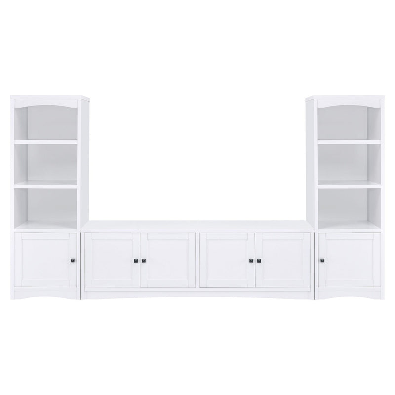Laughlin 4-door Engineered Wood 78-inch TV Stand White