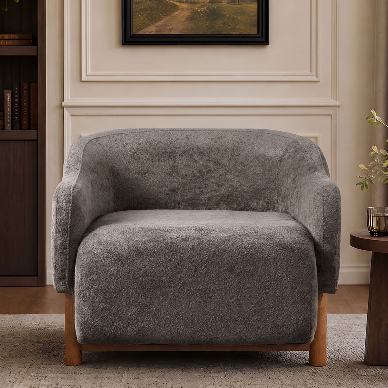 Modern Accent Chair With Recessed Arms And Tight Back