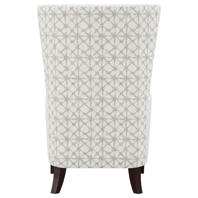 Lindstrom - Wingback Accent With Contoured Back - Ivory White
