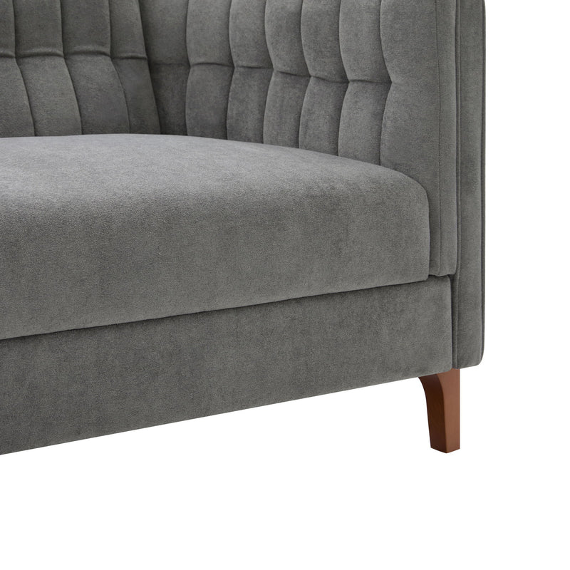 Modern 3 Seater Sofa, Upholstered Couch With Curved Armrests