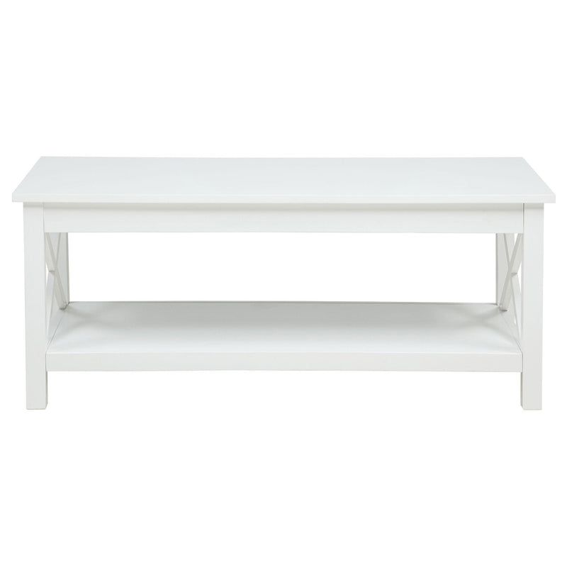 Skyview 2-piece Rectangular Lift Top Coffee Table Set White