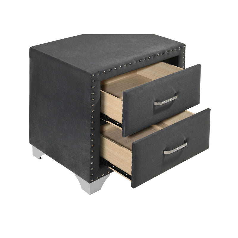 Upholstered 2 Drawer Nightstand With Accents