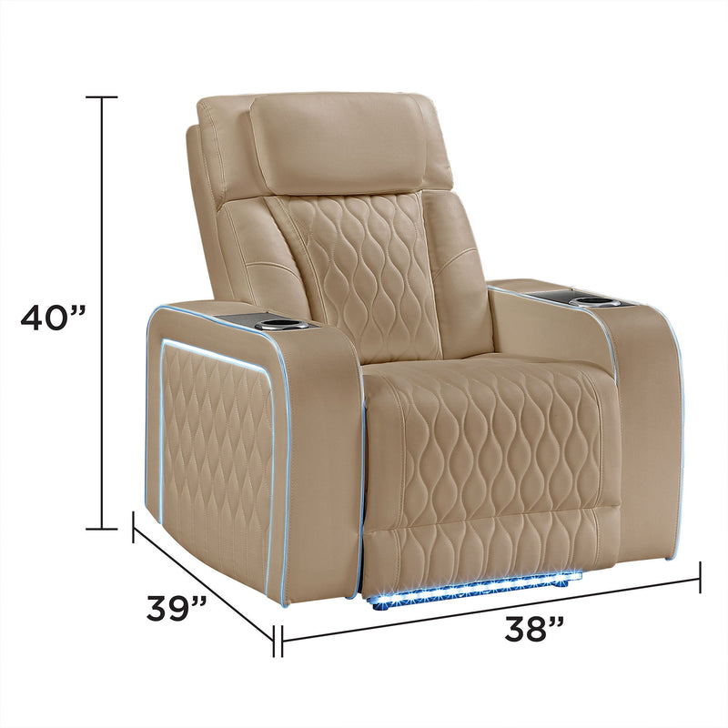Electra - Power Recliner With Power Headrest, Massage, LED Lighting And USB Control