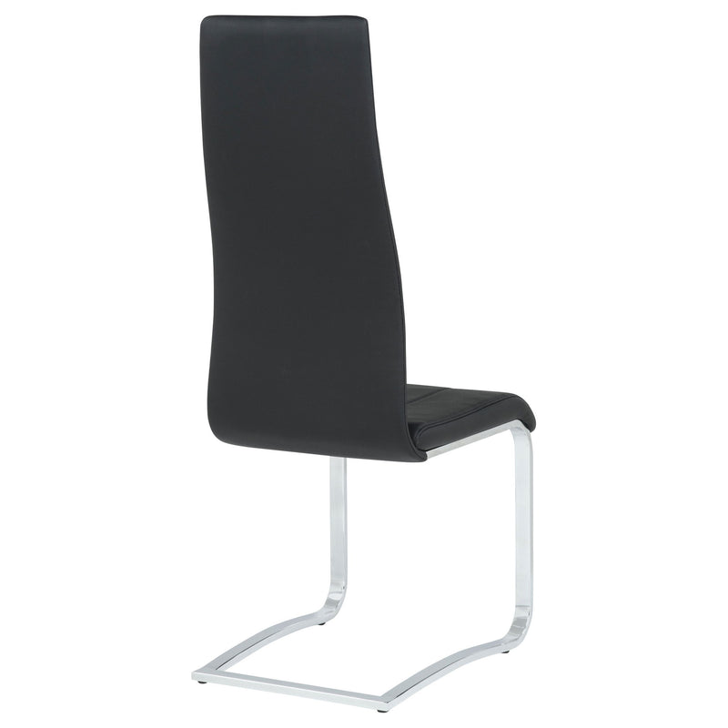High Back Side Chairs Dining Chairs With Padded Upholstery (Set of 4) - Black