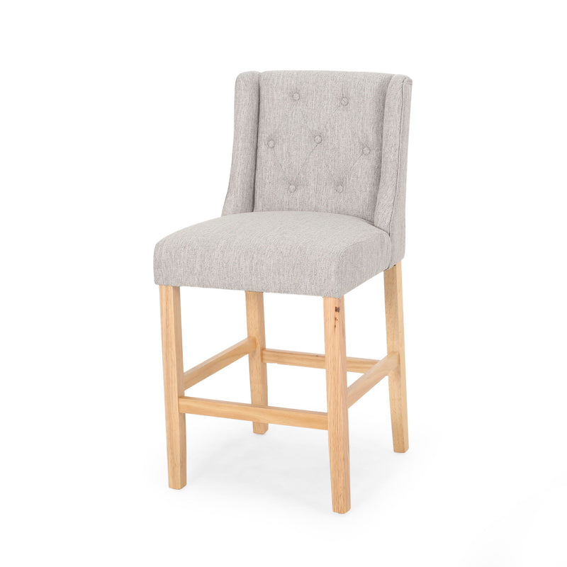Vienna - Contemporary Fabric Tufted & Wingback Counter Stools (Set of 2)