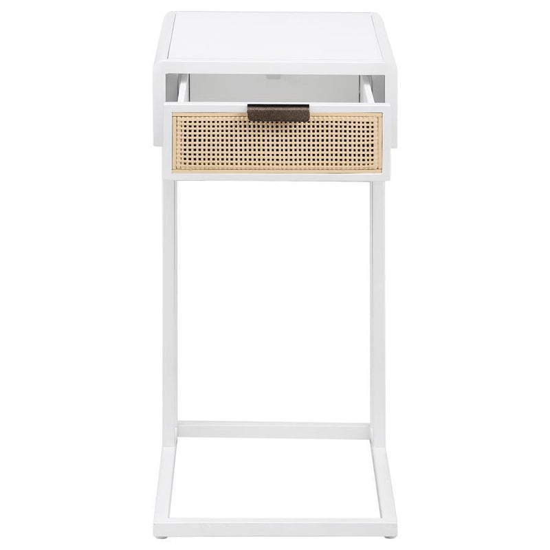 Amherst - 1-Drawer Radio Weave Cane Metal Side Table