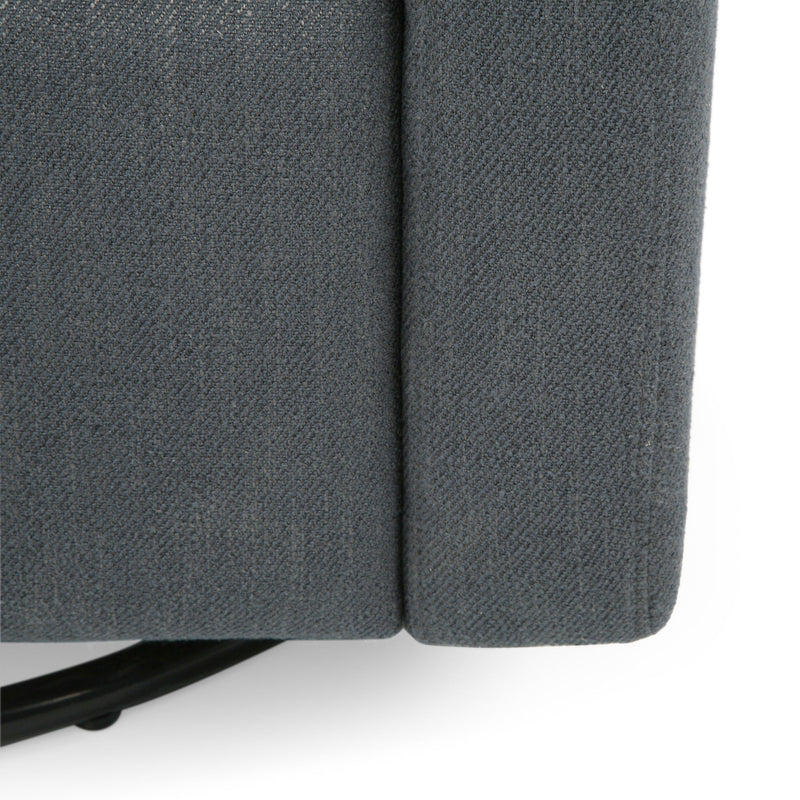 Landau - Contemporary Fabric Upholstered Swivel Recliner - Charcoal