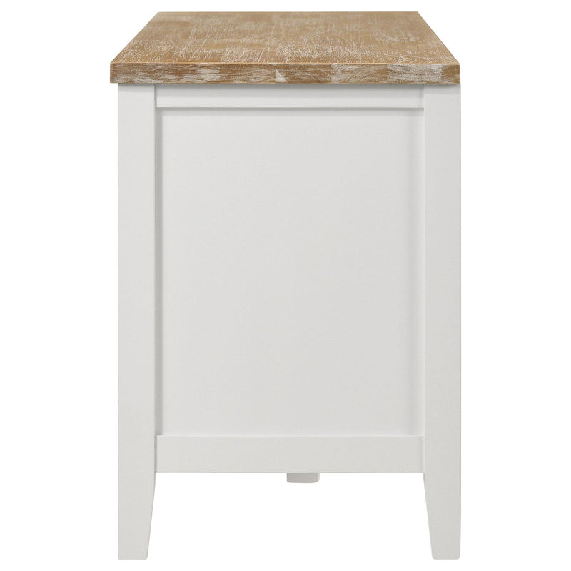 Hollis 2-door Wood 67-inch TV Stand with Drawer Brown and White