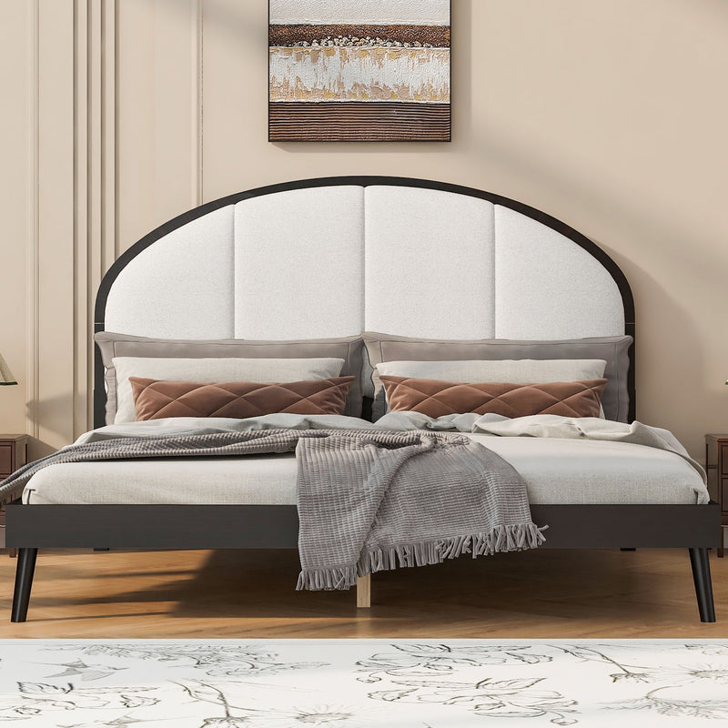 Elegant Modern Upholstered Platform Bed Frame