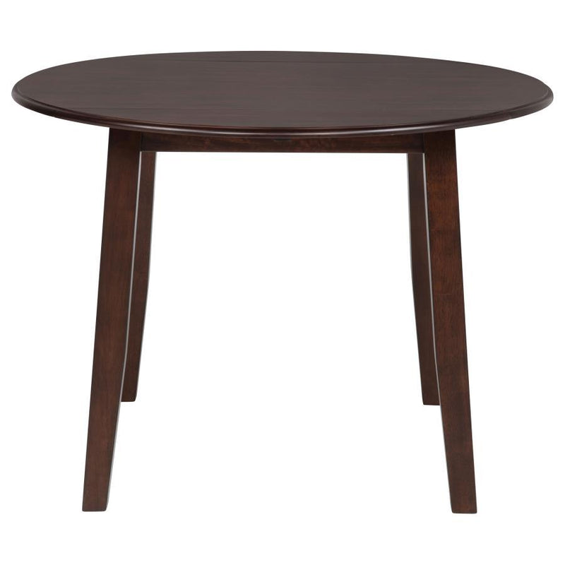 Barton - 5 Piece Round Wood Dining Table Set - Dark Brown
