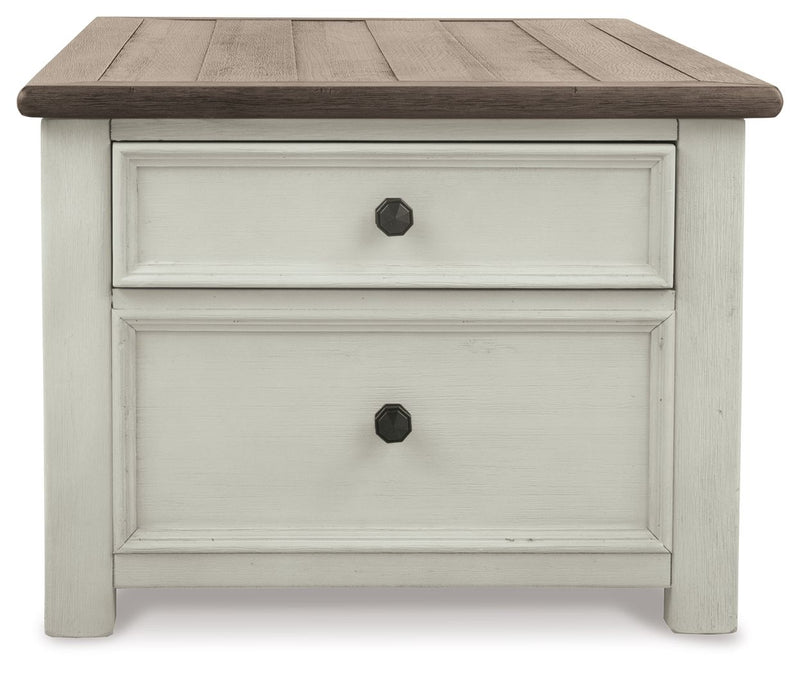 Bolanburg - Lift Top Cocktail Table - White / Brown / Beige