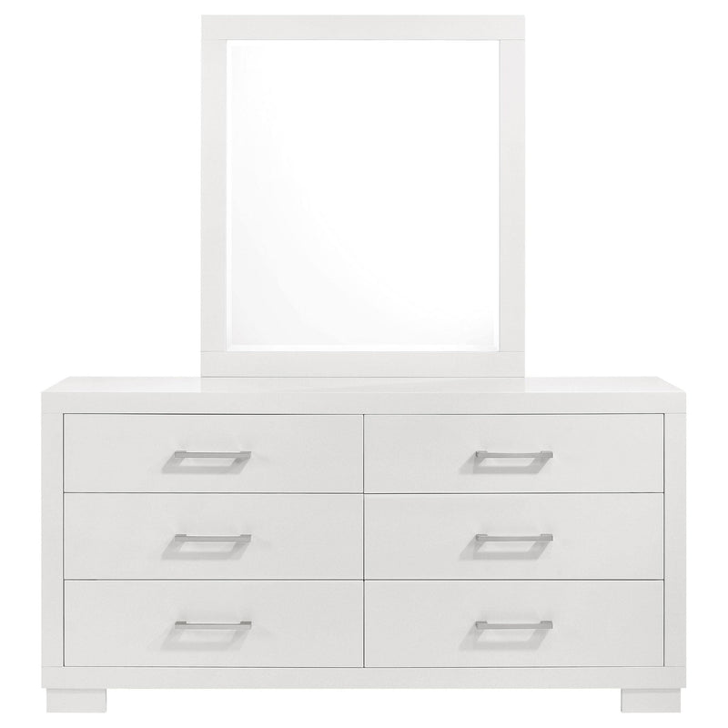 Jessica 6-drawer Dresser with Mirror Snow White
