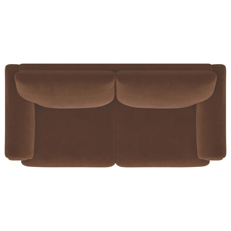 Selma - Velvet Upholstered Crescent Arm Sofa - Rust