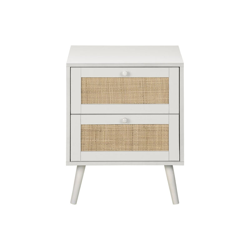 Accent Table & Storage Drawers - White