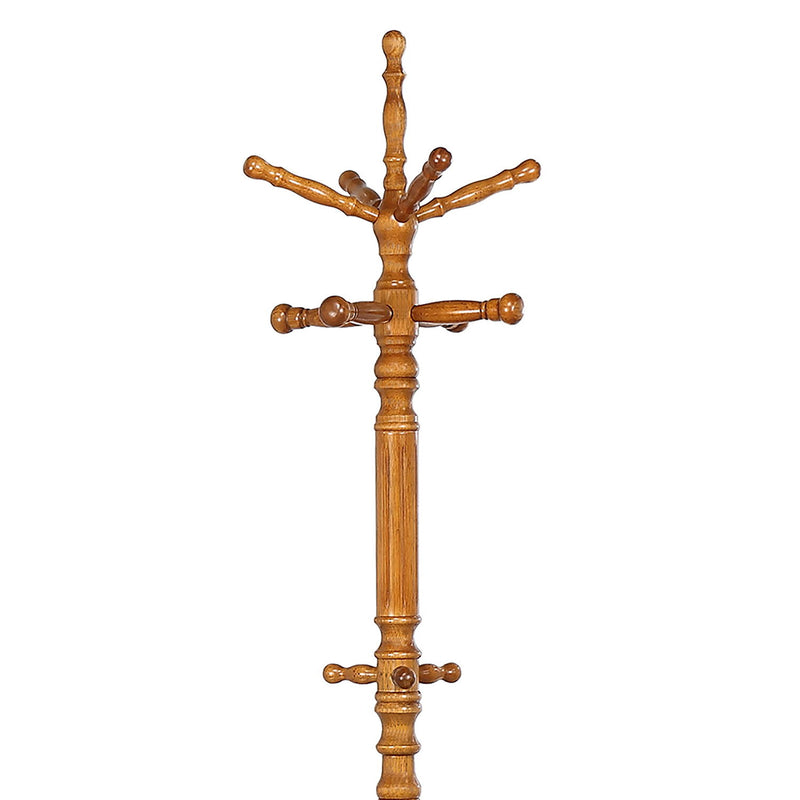 Cosman - 11 Hook Freestanding Coat Rack With Hanger - Brown