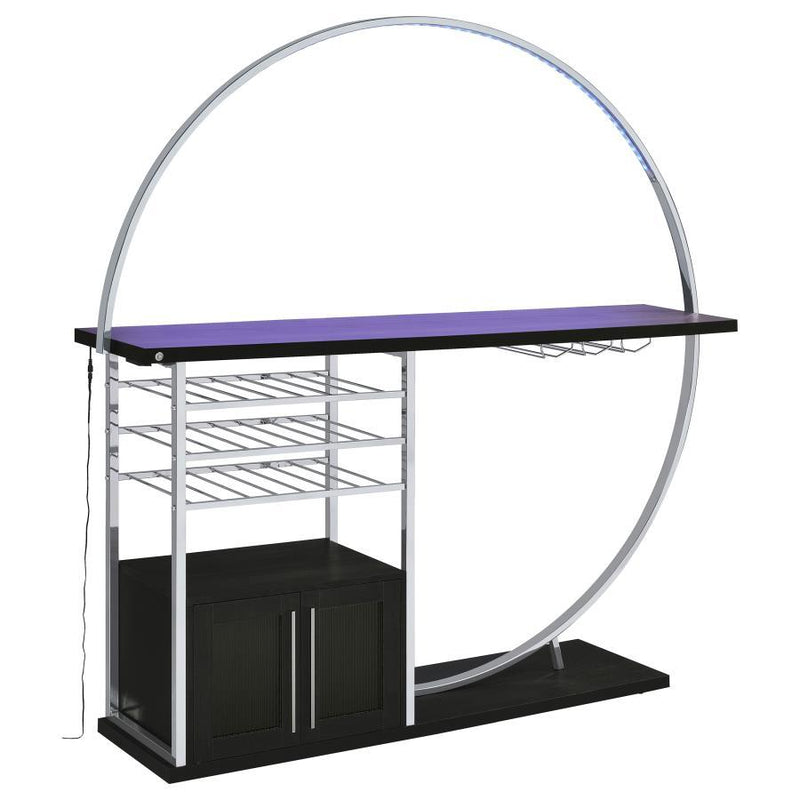 Risley - 2-Door Circular LED Home Bar With Wine Storage