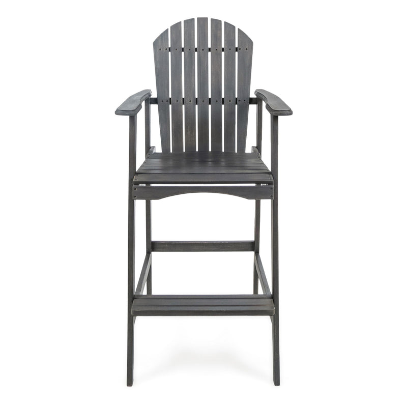 Outdoor Acacia Wood Adirondack Barstools (Set of 2)
