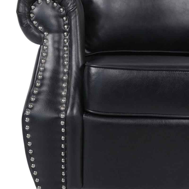 Contemporary Club Chair With Nailhead Trim And Rolled Armrests