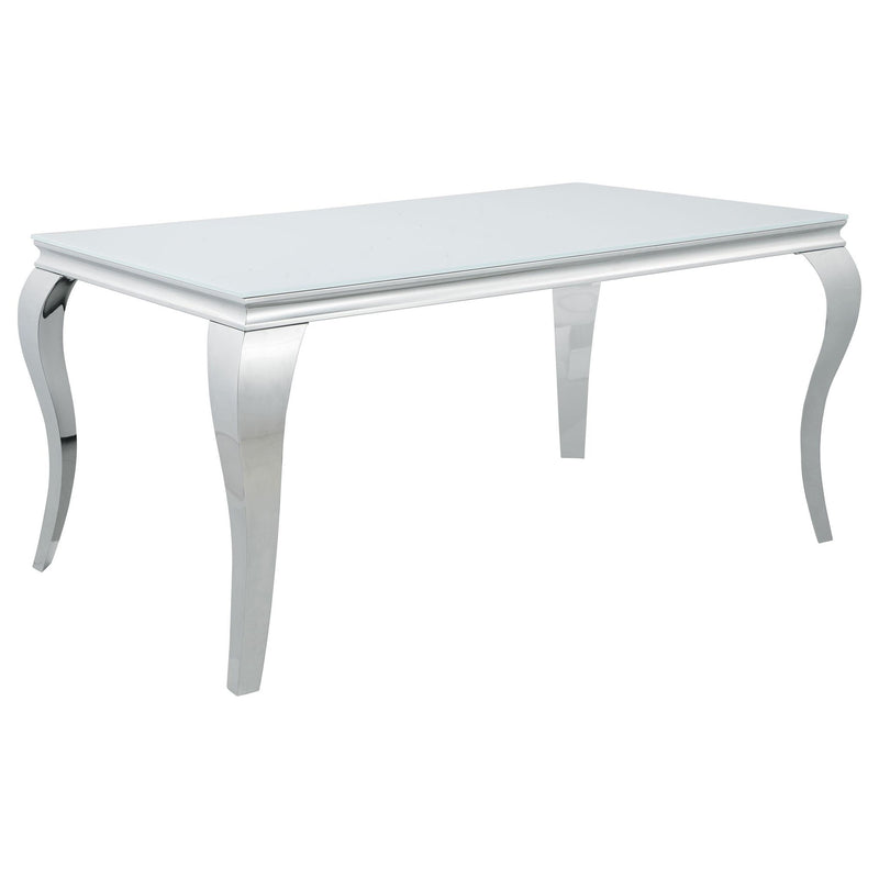 Carone 5-piece 61-inch Rectangular White Glass Dining Set Grey