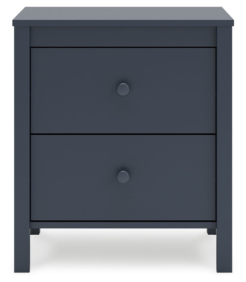 Simmenfort - Two Drawer Night Stand - Navy Blue
