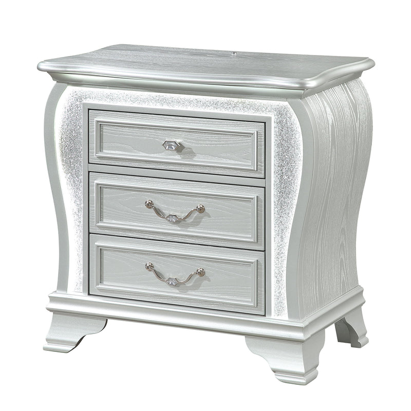 Aurelia - Nightstand With LED - Silver