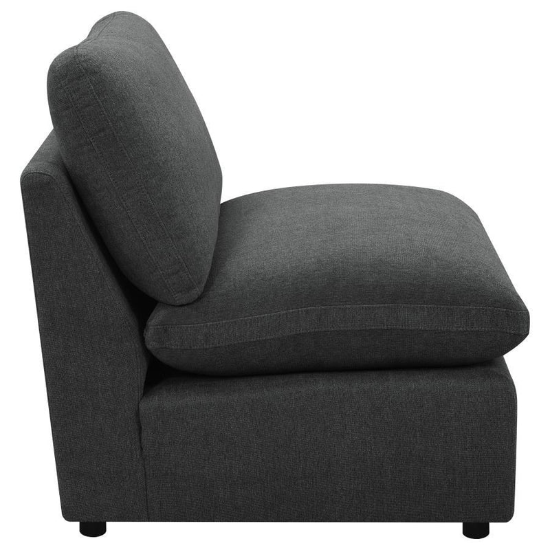 Collins - Modular Armless Chair - Dark Gray