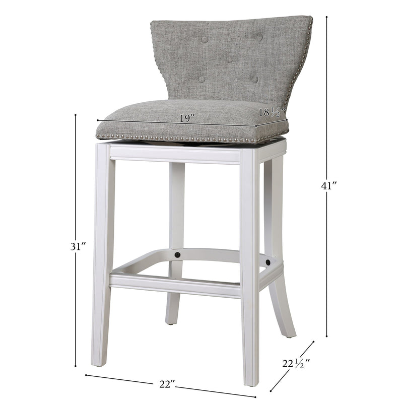 Upholstered Swivel Stool With Back