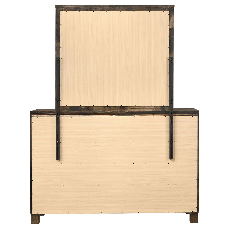 Bren - 8 Drawer Dresser With Mirror - Rustic Brown
