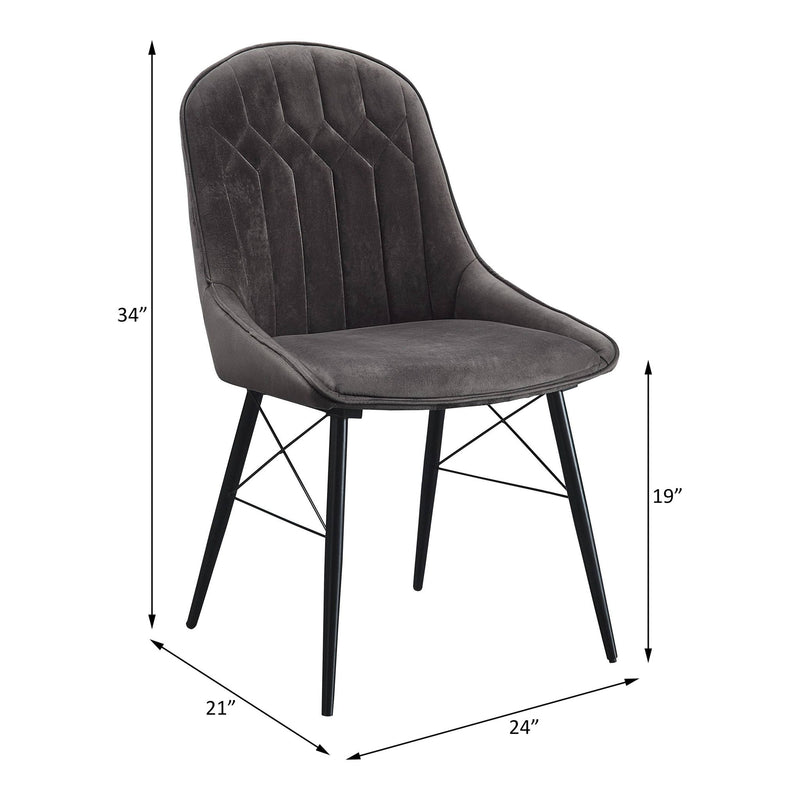 Abraham - Side Chair (Set of 2) - Black / Dark Gray