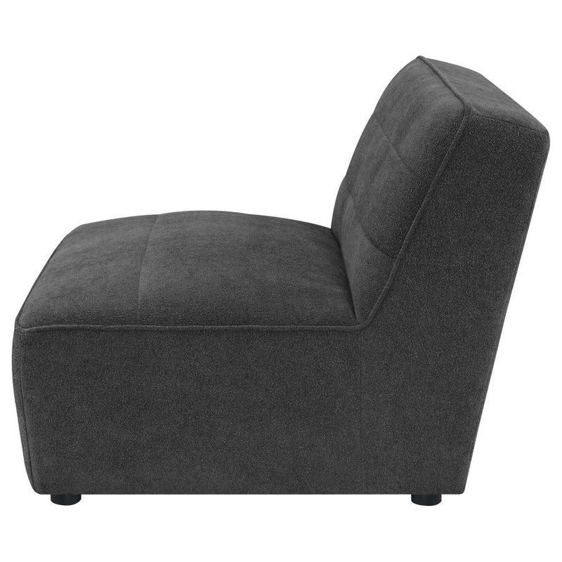 Sunny - Upholstered Armless Chair - Dark Charcoal