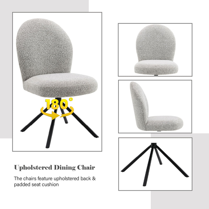 Side Chair With Swivel (Set of 2) - Gray