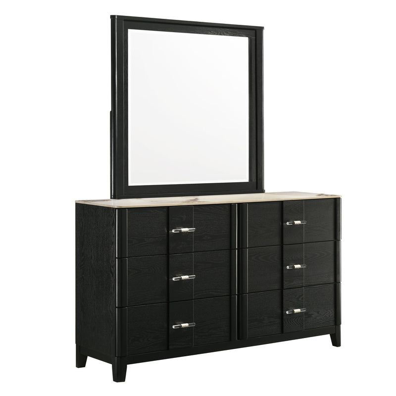 Opel - 6 Drawer Dresser - Black