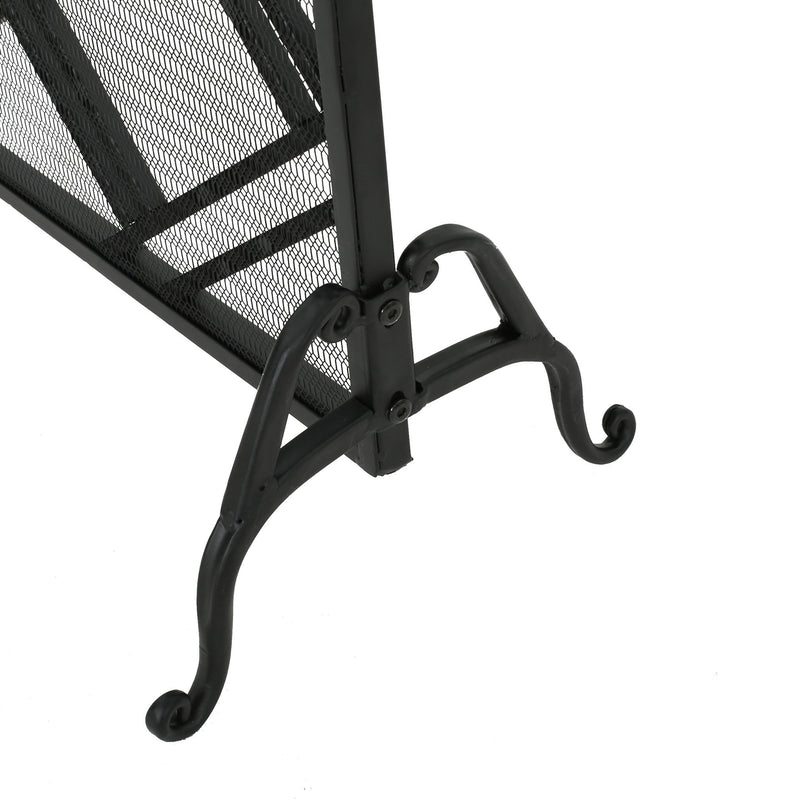 Elegant Design Fire Screen Protective Barrier Iron - Black